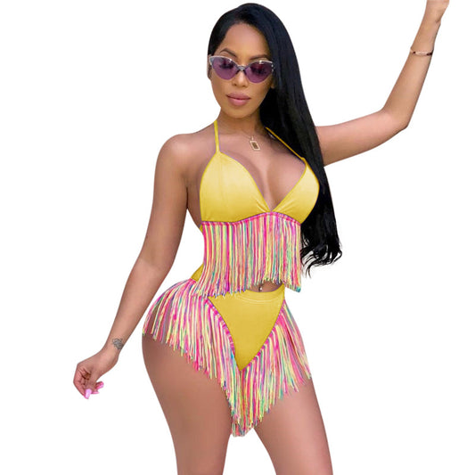 Bikini Dos Piezas con Flecos Coloridos - Image 2