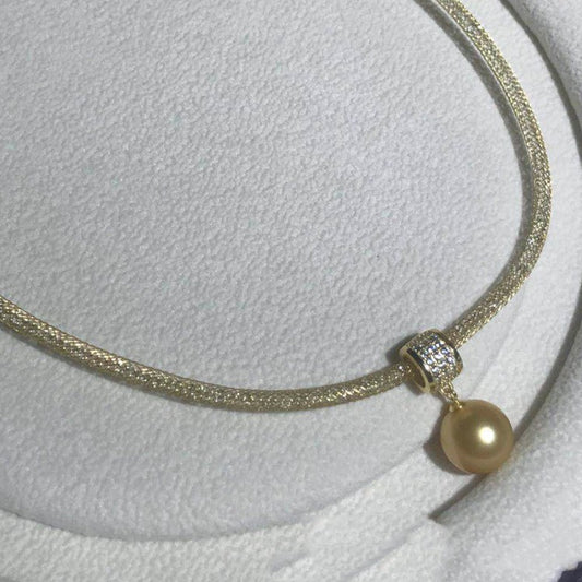 Colgante de Cristal con Perlas Doradas en Plata 925 - Image 2