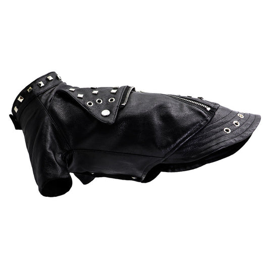Abrigo de Cuero para Mascotas - Ropa de Moda Coreana para Perros y Gatos - Image 2