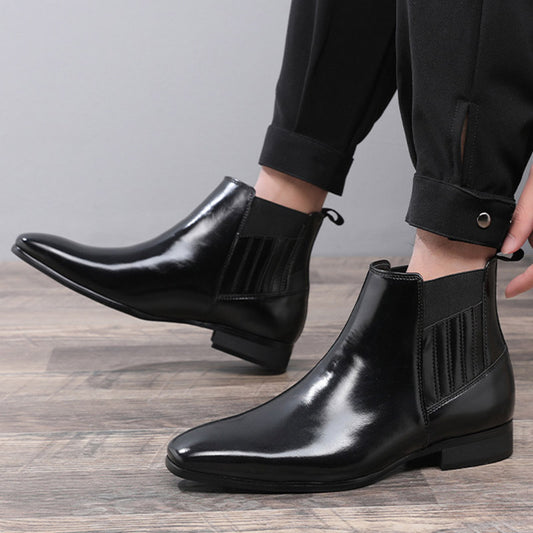 Botas Chelsea Puntiagudas Estilo Británico para Hombre - Zapatos Formales de Cuero - Image 2
