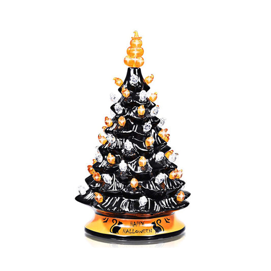 Árbol de Cerámica Halloween con Luz LED a Batería - Image 2