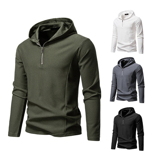 Sudadera Casual con Cierre Medio y Capucha - Manga Larga Colores Sólidos - Image 2