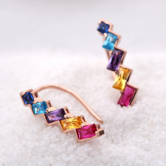 Aretes de Plata Esterlina con Arcoíris - Image 2