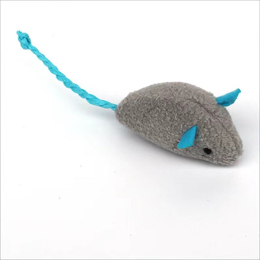 Seven colorful plush mouse cat toys with different colored bodies, ears, and tails, arranged in a circle. - Image 2