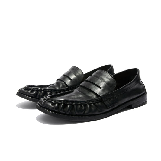 Mocasines de Cuero Lavado Arrugado Mapi Neri Soft - Image 2