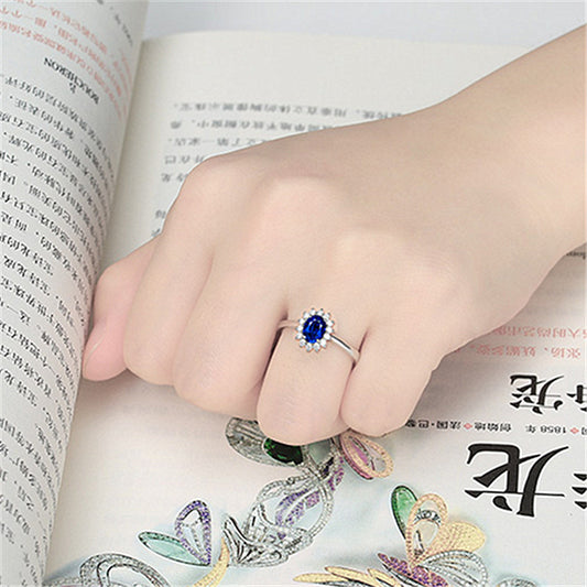 Anillo de Compromiso Zafiro Azul Oro - Diseño Europeo de Lujo - Image 2