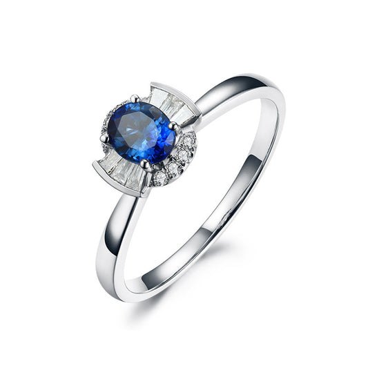 Anillo de Oro 18k con Zafiro Natural para Mujer - Image 2