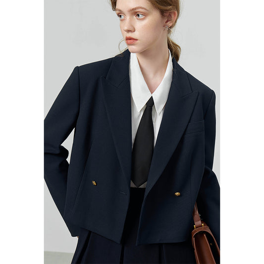 Blazer Corto Casual Estilo Universitario para Mujer - Image 2