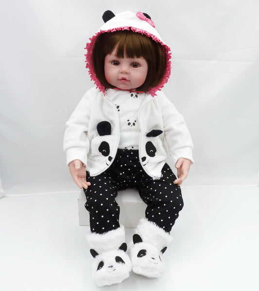 Muñeca Bebé Panda Reborn de Vinilo Suave con Ropa - Juguete Infantil - Image 2