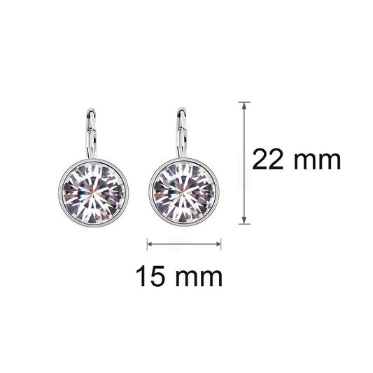 Aretes de Cristal Austriaco con Clip Redondo Brillante - Image 2