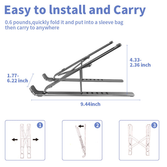 Soporte Portátil para Laptop en Aluminio Ajustable y Plegable - Image 2