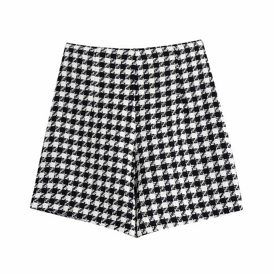 Conjunto de Shorts Houndstooth para Mujer - Diseño Texturizado Elegante - Image 2