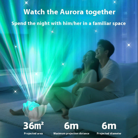 Lámpara Proyectora Aurora Multicolor para Dormitorio - Efecto Cielo Estrellado - Image 2