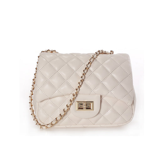 Bolso Bandolera de Cuero Suave con Cadena Rombo - Image 2
