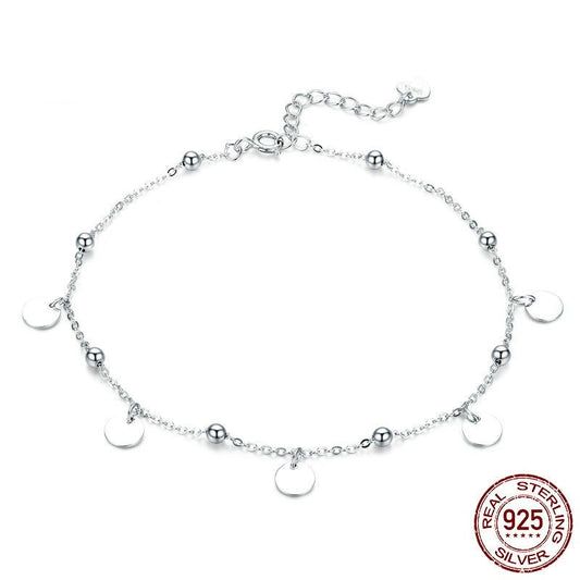 Pulsera de Tobillo Plata 925 Chapada en Oro Blanco - Image 2