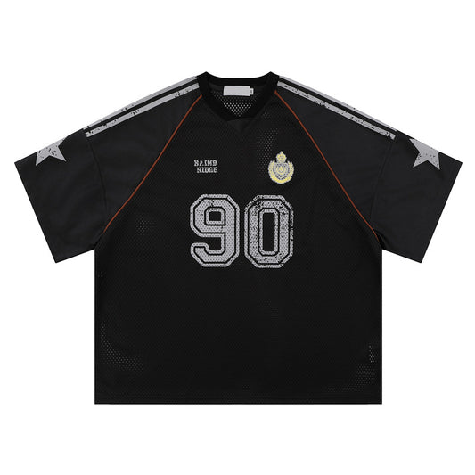 Camiseta Suelta Estilo Graffiti Star para Hombre - Image 2
