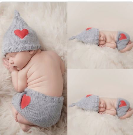Suéter Tejido a Mano para Sesión Fotográfica Navideña - Traje de Lana para Bebé Recién Nacido - Image 2