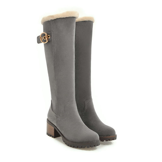 Botas Largas de Invierno con Tacón Medio y Hebilla Decorativa - Image 2