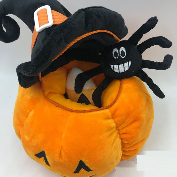 Almohada Peluche Calabaza con Gorro de Halloween