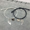 2 Sets Of Personalized Kitten Couple Bracelets Negro and Blanco rope