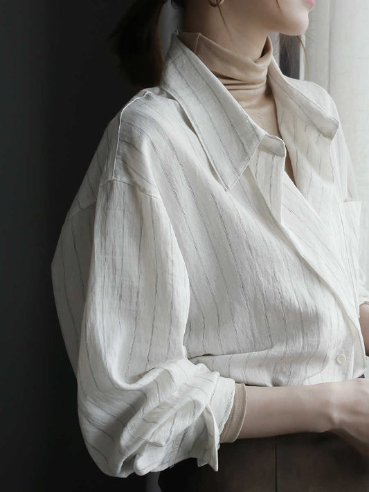 Cardigan Rayado con Botones - Blusa Suelta y Cómoda - Image 2