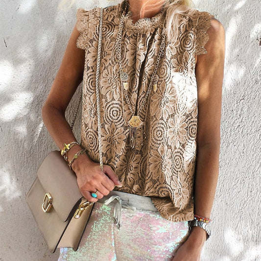 Blusa sin Mangas con Encaje para Mujer - Image 2