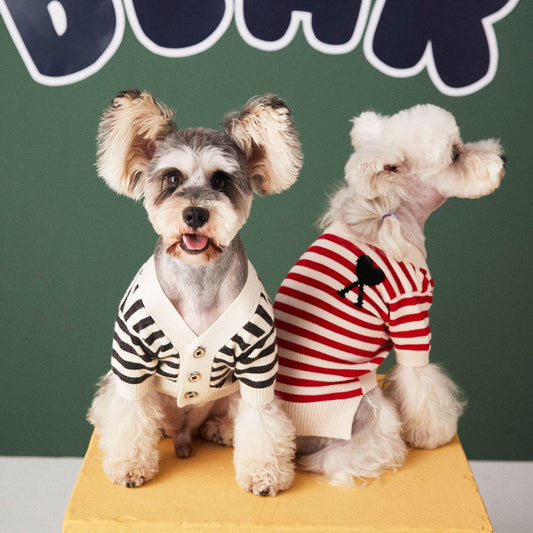 Suéter Cardigan a Rayas para Perros Pequeños - Image 2