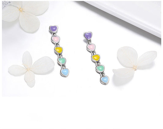 Aretes de Corazón Arcoíris Hipoalergénicos - Image 2