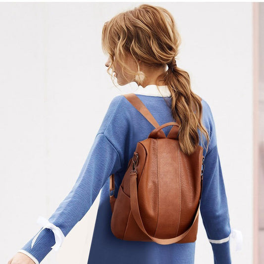 Mochila de Gran Capacidad en Colores Sólidos para Mujer - Image 2