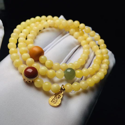 Pulsera de Cera de Abeja Natural con Círculos Múltiples para Mujer - Image 2
