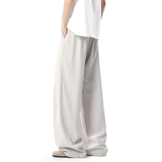 Pantalones Casuales de Corte Elegante con Detalles de Costura para Hombre - Primavera y Verano - Image 2