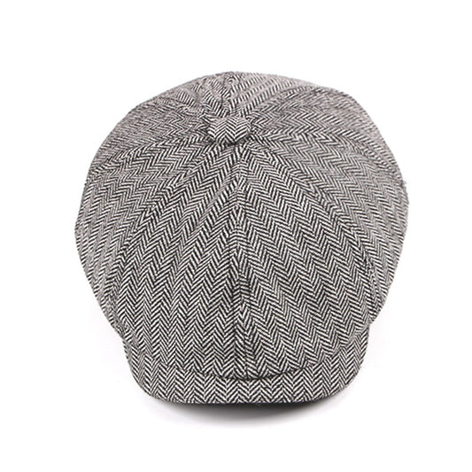 Boina Octagonal a Cuadros para Hombre - Estilo Retro Vintage - Image 2