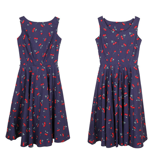Vestido Retro con Estampado de Cerezas - Image 2