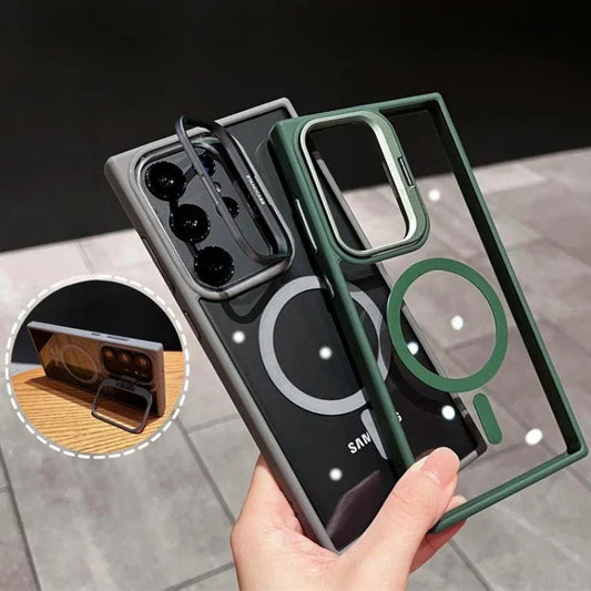 Funda Magnética para Celular con Marco de Lente y Soporte Metálico - Image 2