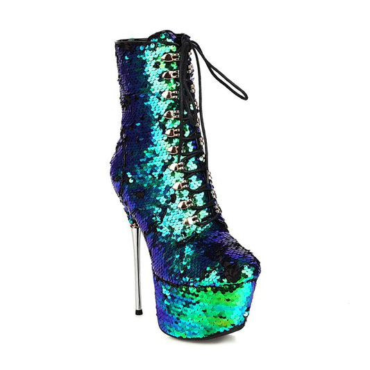 Botas para Mujer con Detalles Brillantes Degradados - Image 2