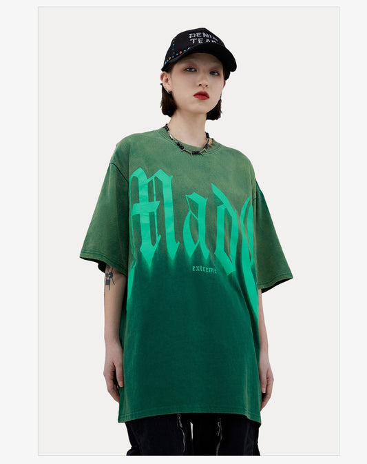 Camiseta Suelta con Letras Grandes - Manga Corta Estilo Urbano - Image 2