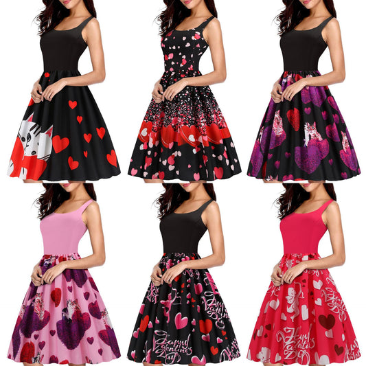 Vestido Columpio con Estampado de Corazón - Diseño Elegante para San Valentín - Image 2