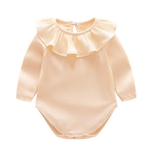 Pelele Tejido para Bebé Niña Manga Larga con Cuello Volante Loto - 5 Colores - Image 2