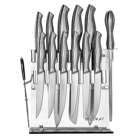 Juego de 13 Cuchillos de Acero Inoxidable con Mango Hueco - Image 2