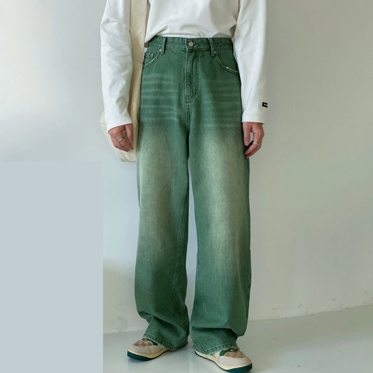 Pantalones Vaqueros Vintage de Corte Recto con Drapeado Retro - Image 2
