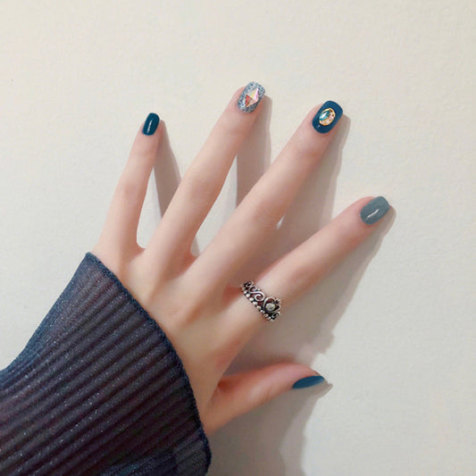 Uñas Postizas Removibles Diseño Fresa Corazón Mariposa Cortas - Image 2