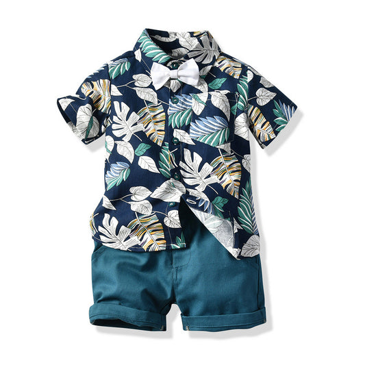 Conjunto de Dos Piezas con Blusa Floral Manga Corta - Image 2