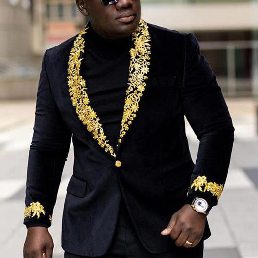 Traje Casual de Hombre con Estampado y Cuello Moderno - Image 2