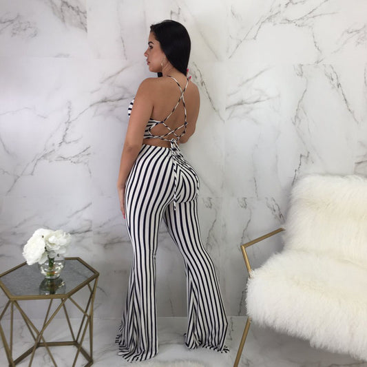 Jumpsuit Ajustado a Rayas para Mujer - Image 2