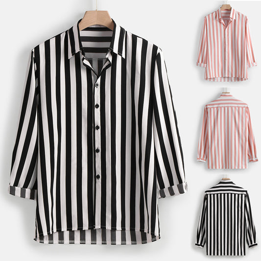 Camisa de Manga Larga a Rayas para Hombre - Image 2
