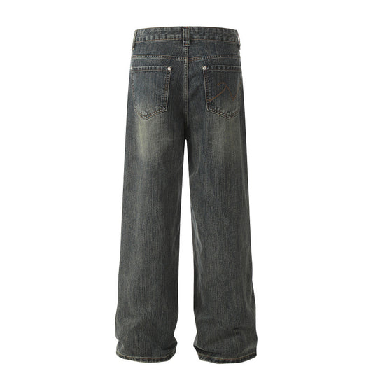 Pantalones Hombre Efecto Desgastado Corte Recto Suelto - Image 2