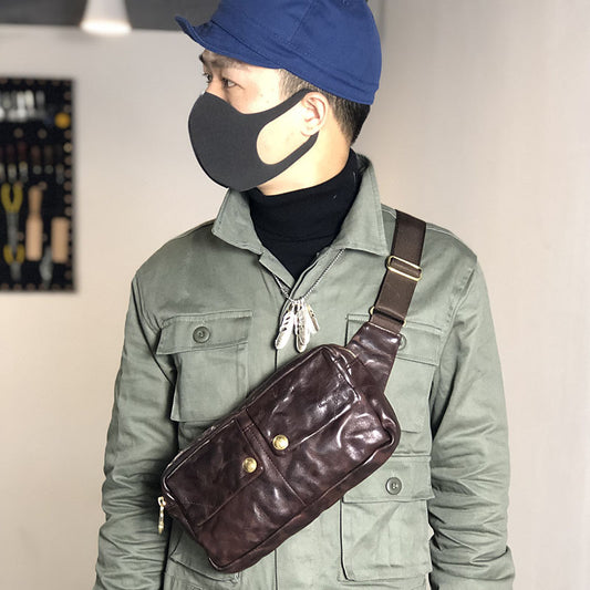 Bolsa de Pecho Retro para Hombre - Bandolera de Estilo Vintage - Image 2