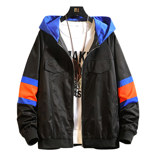 Chaqueta de Trabajo Capucha Hombre Talla Grande Contraste Costura - Image 2