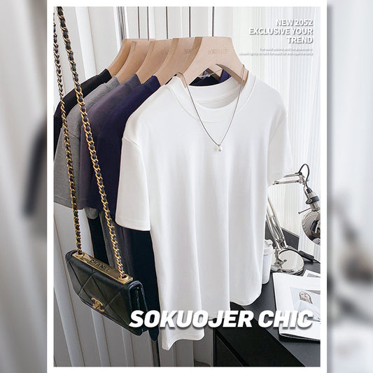 Blusa Ajustada de Modal para Mujer - Manga Corta Elástica Cuello Redondo - Image 2