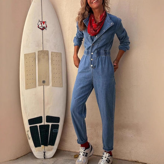Jumpsuit Casual Mujer con Bolsillos - Diseño Street Lavado - Image 2